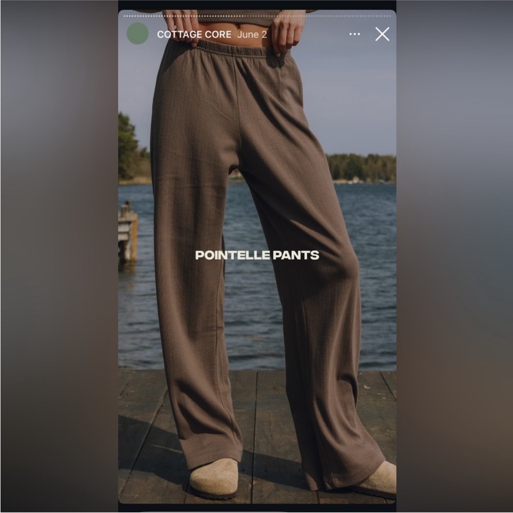 Daily drills Pointelle Wide-Leg Pants in mocha